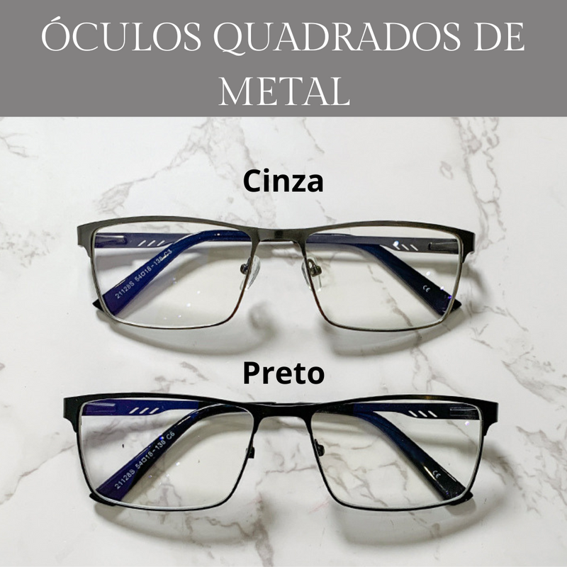 Óculos quadrados de metal