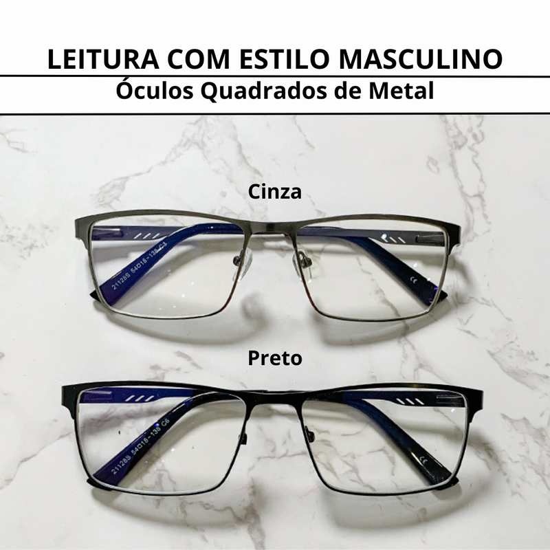 Óculos Quadrados de Metal