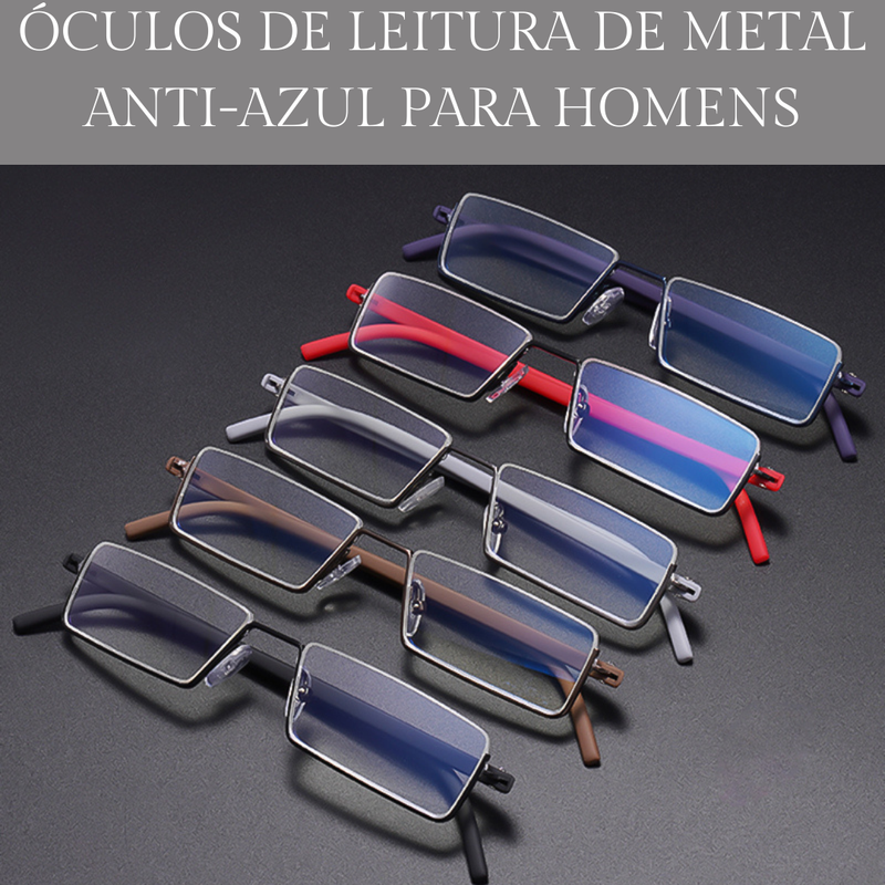 Óculos de leitura de metal anti-azul